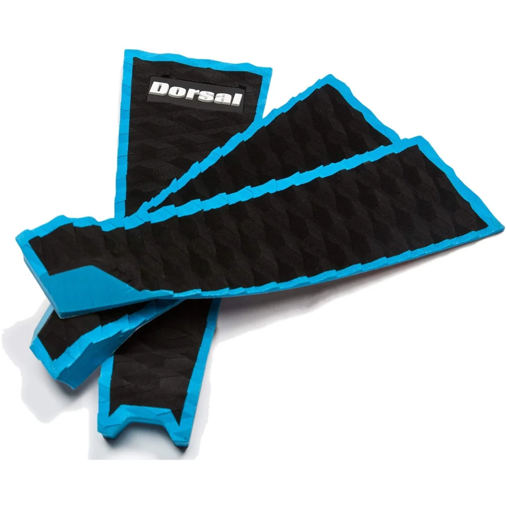 DORSAL Three 3 Piece EVA Surfboard Deck Traction Pads with Kicker Tail for Stomp Skimboards, Surf Boards, Fish Board, Funboard Black/Blue/Red - Image 4