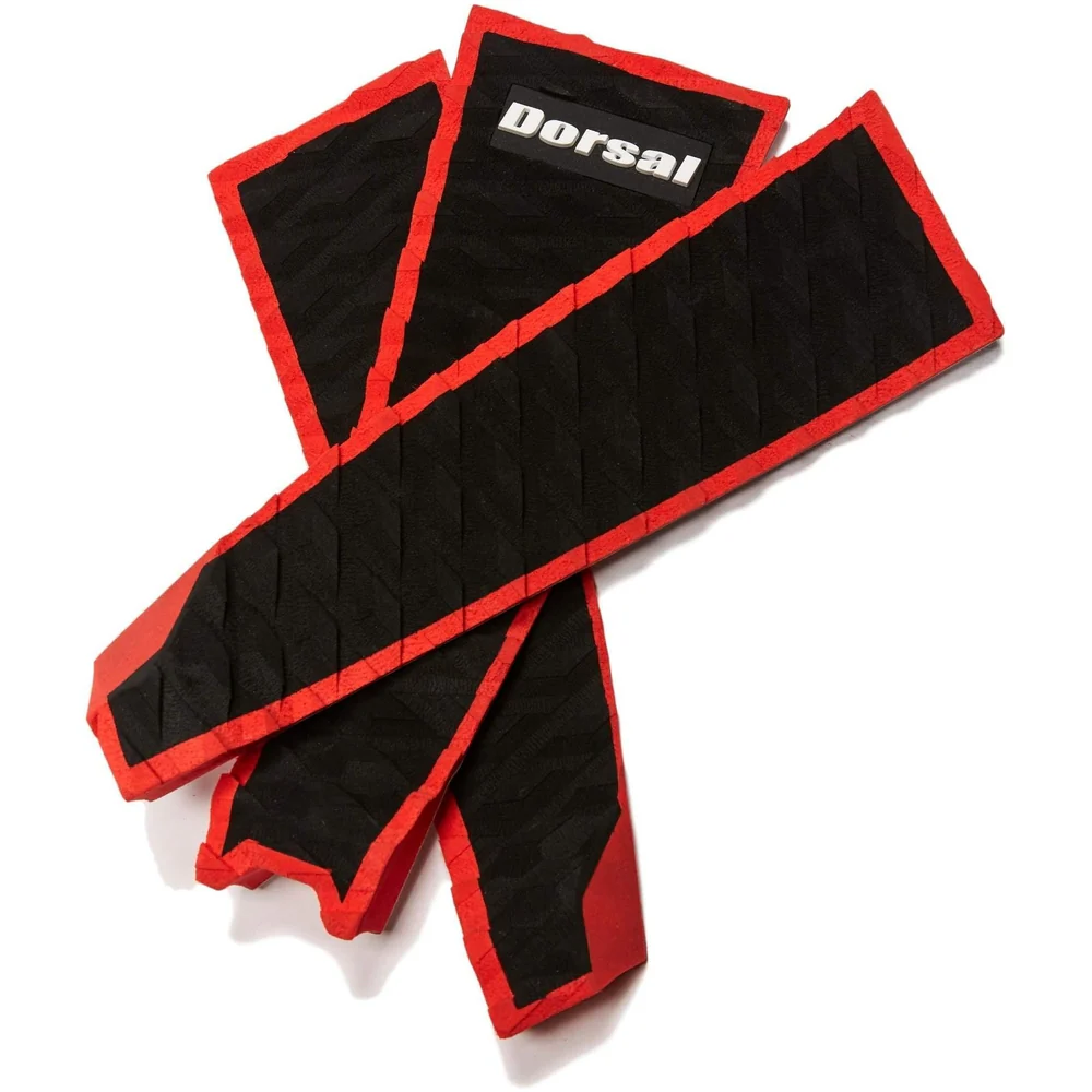 DORSAL Three 3 Piece EVA Surfboard Deck Traction Pads with Kicker Tail for Stomp Skimboards, Surf Boards, Fish Board, Funboard Black/Blue/Red - Image 5