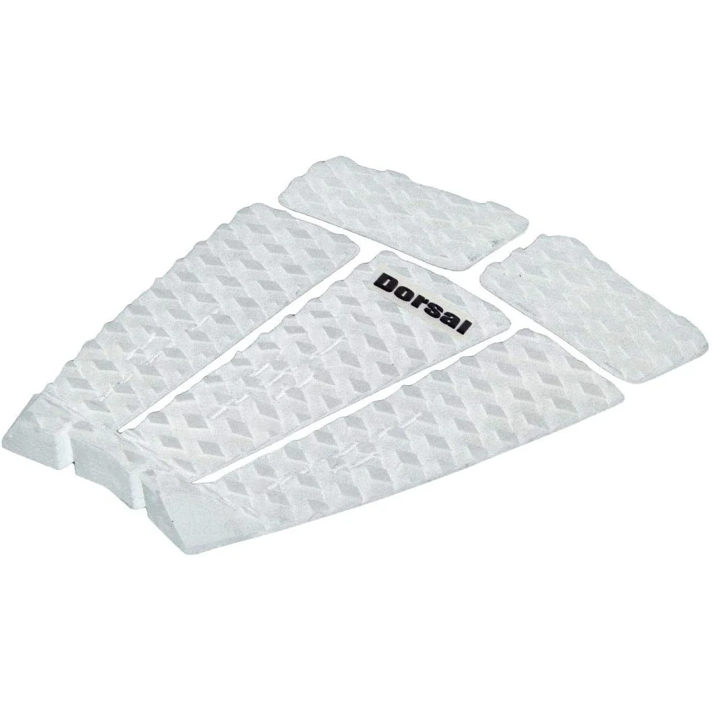 DORSAL Five 5 Piece EVA Surfboard Deck Traction Pads with Kicker Tail for Stomp Skimboards, Surf Boards, Fish Board, Funboard Black/White - Image 3