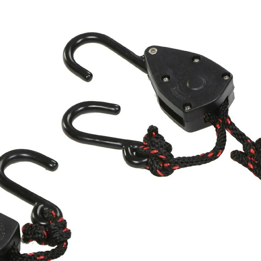 DORSAL Ratchet Canoe and Kayak Bow and Stern Tie Downs 1/4" Heavy Duty Adjustable Rope Hanger Grow Light (2-Pack) - Image 3